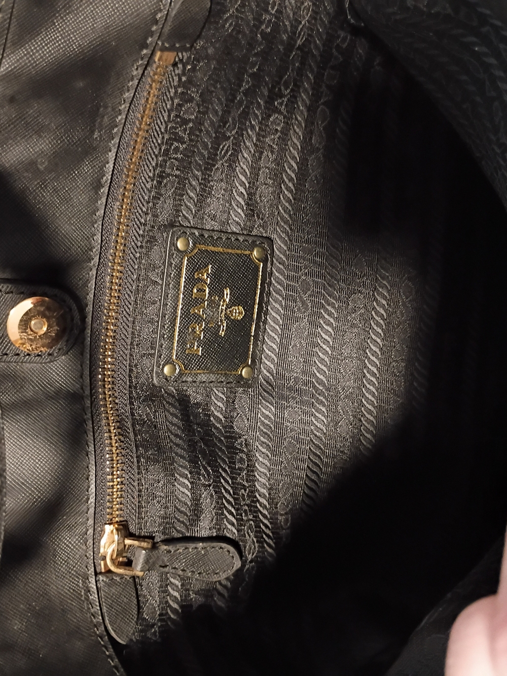 Prada Black Nylon Shoulder Bag with Gold Hardware - Picture 11 of 16